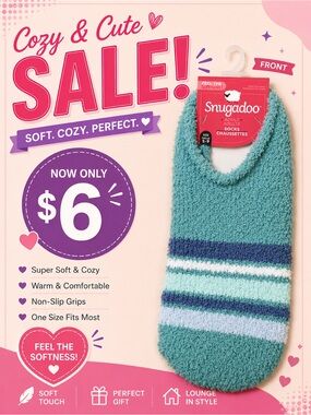 🩷. 1286. Snugadoo socks